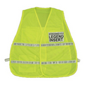 Incident Command Vest with clear card holders, 1" Stripes, (Regular and Jumbo) Lime/YL
